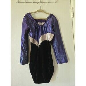 Motion Wear Multicolor Leotard Metallic Rhinestones Long SleeveDance Sz Adult S